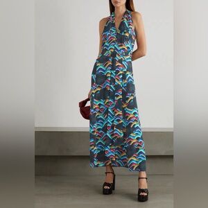 BELLA FREUD Vibrant Blue Patterned Maxi Dress